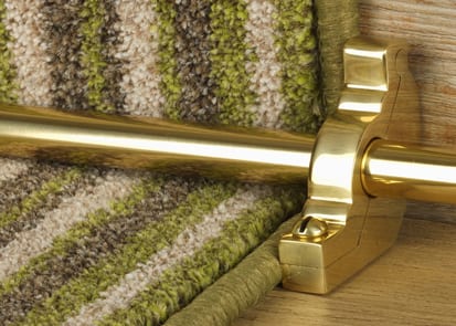 Cylindrical Rod Brackets Pair - Polished Brass