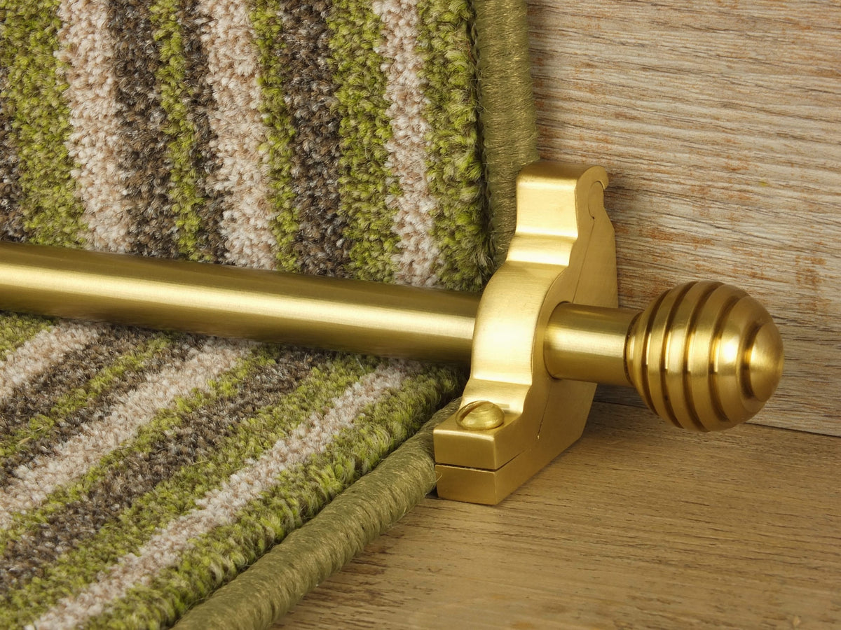 Sphere - Satin Brass Stair Rods | Carpet Rods | Custom Made & Delivered ...