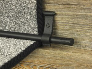 Blacksmith Flat stair rod for runner carpets, black