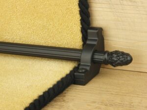 sherwood carpet rod with fir cone finial, bracket in black