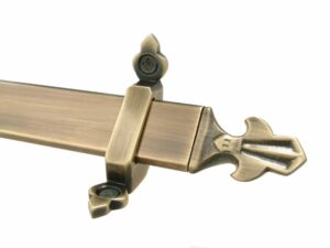 Louis stair rod in antique brass, cut-out image
