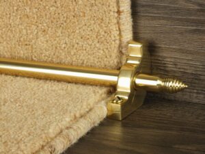 Chatsworth solid brass stair rod in polished brass