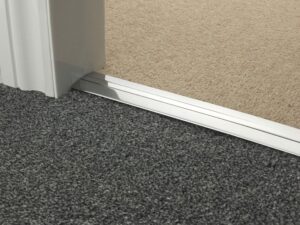 carpet door plate in brushed chrome