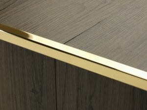 Premier Lips flooring trim, step edging, Polished Brass