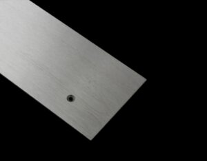 Extra wide cover plates for joining large flooring gaps, brushed stainless steel