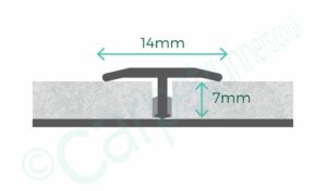 Little T floor trim joins hard flooring - product diagram with dimensions