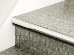 Premier LVT Stair Nosing Full Bull stair nosing strip in polished nickel with rounded profile