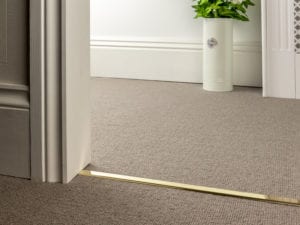 Double Z bar for joining carpets in polished brass