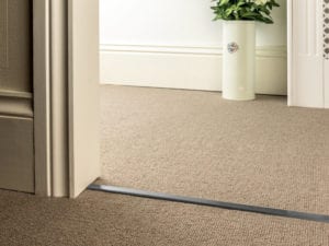 Double Z bar for joining carpets in pewter extra narrow