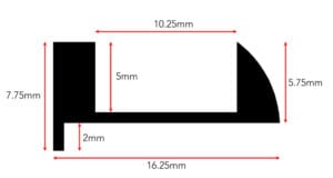 Ali Tramline End beading dimension diagram for 5mm version